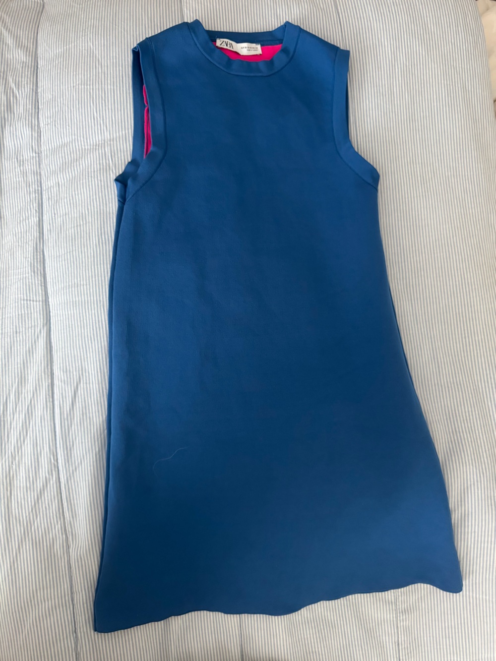 Zara Blue Tee with Pink Lining